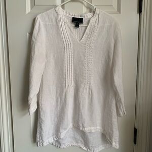 Cynthia Rowley White Linen Tunic Top